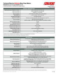 Thumbnail of document Data Sheet - M Series Standard Mass Flow Meter